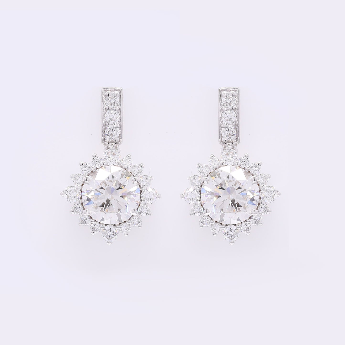 3.90 Carats Lab Grown Diamond 14K Gold Earrings