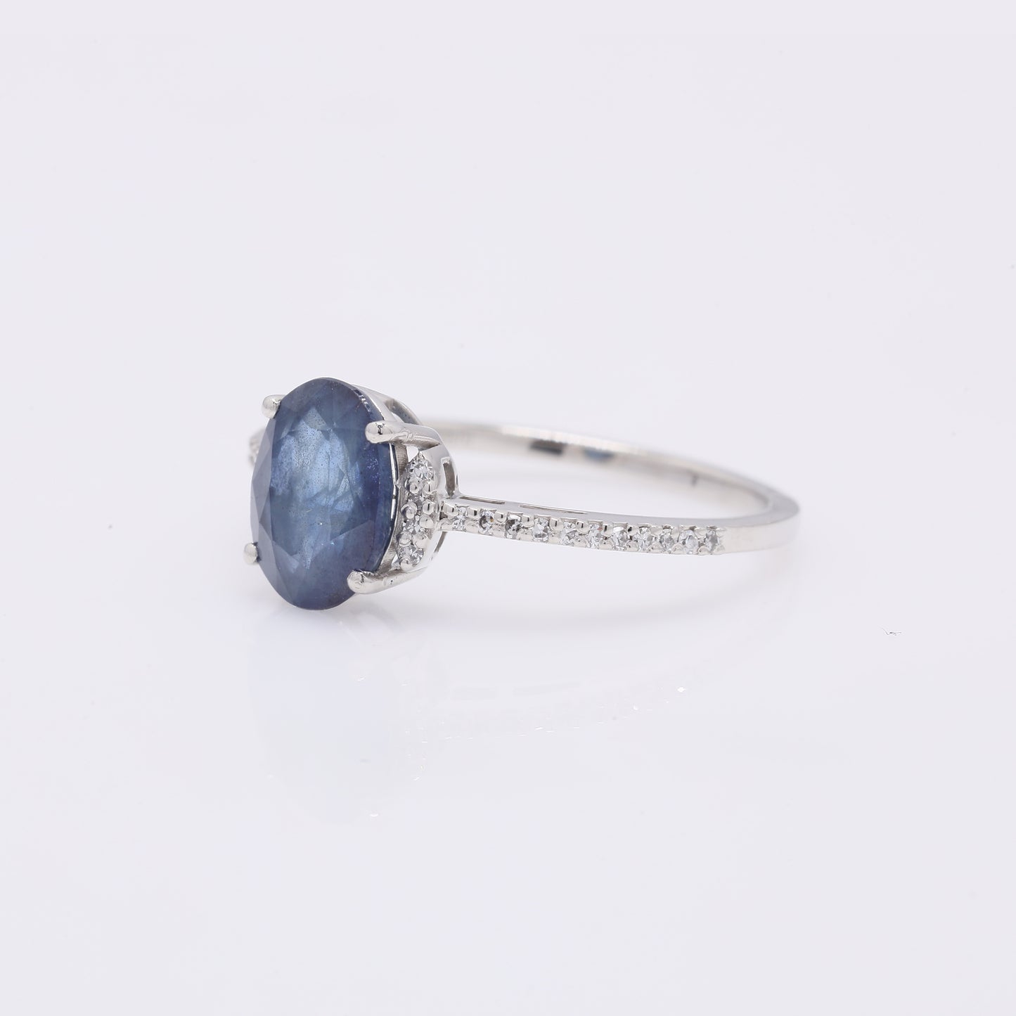 2.16 Ct Oval Mixed Cut Natural Sapphire 950 Platinum Ring