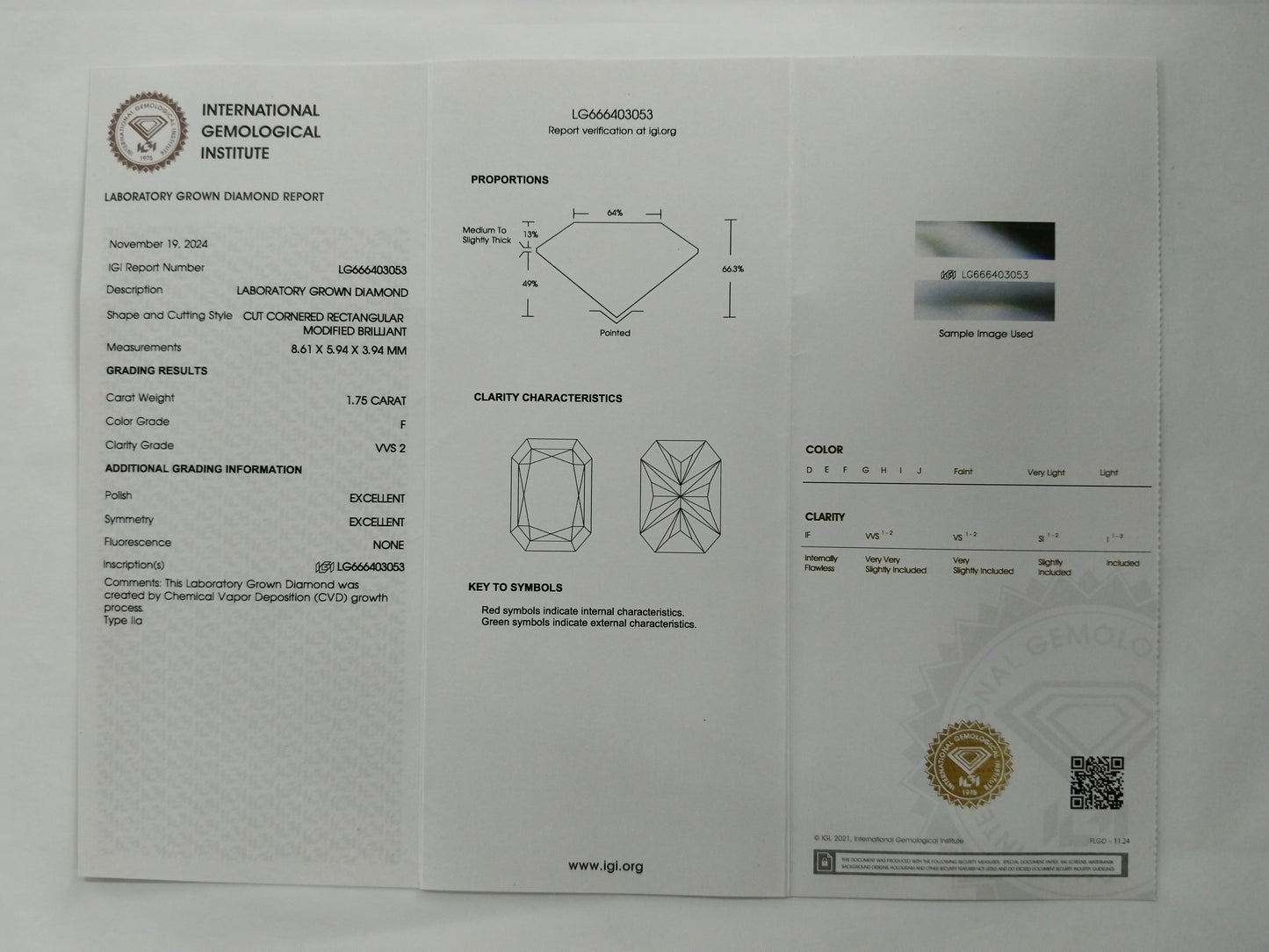 2.06 Ct Cut Cornere Rectangular Modifie Brilliant Lab Grown Diamond 950 Platinum Ring