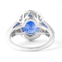 8.57 Ct Oval Sapphire 950 Platinum Ring