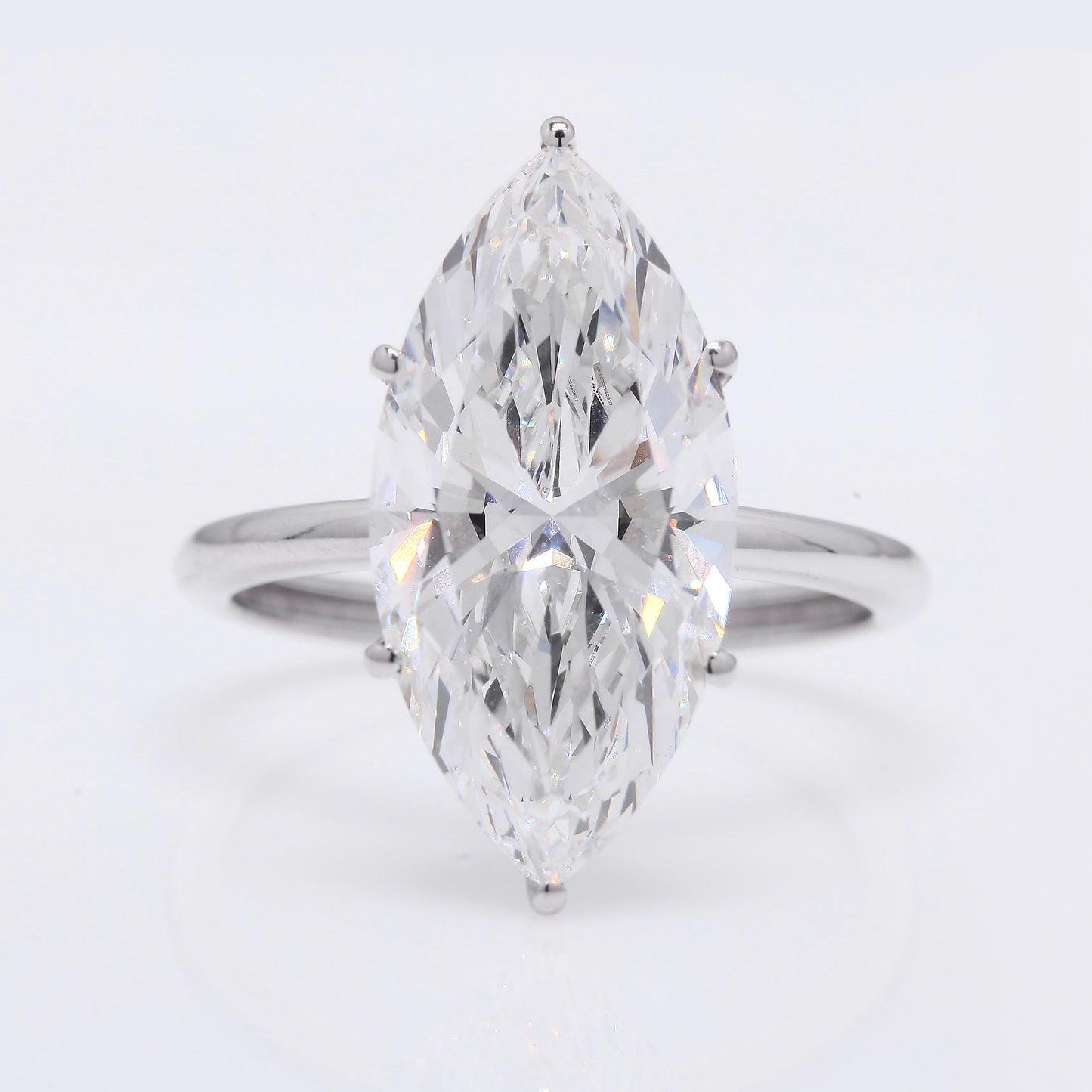 6.14 Ct Marquise Brilliant Lab Grown Diamond 950 Platinum Ring