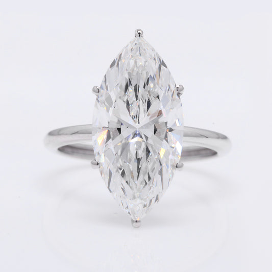 6.14 Ct Marquise Brilliant Lab Grown Diamond 950 Platinum Ring