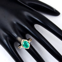 2.26 Ct Oval Natural Emerald 14K Gold Ring