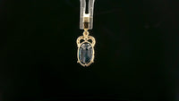 2.51 Ct Oval Mixed Cut Natural Corundum Sapphire 14K Gold Pendant