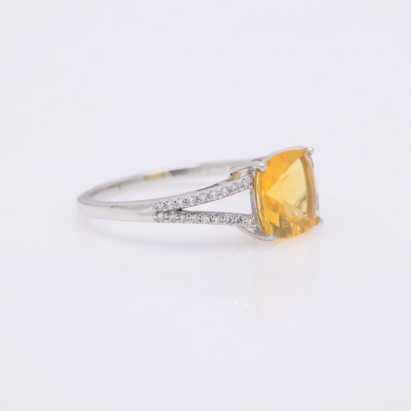 1.31 Ct Cushion Mixed Cut Natural Fire Opal 950 Platinum Ring
