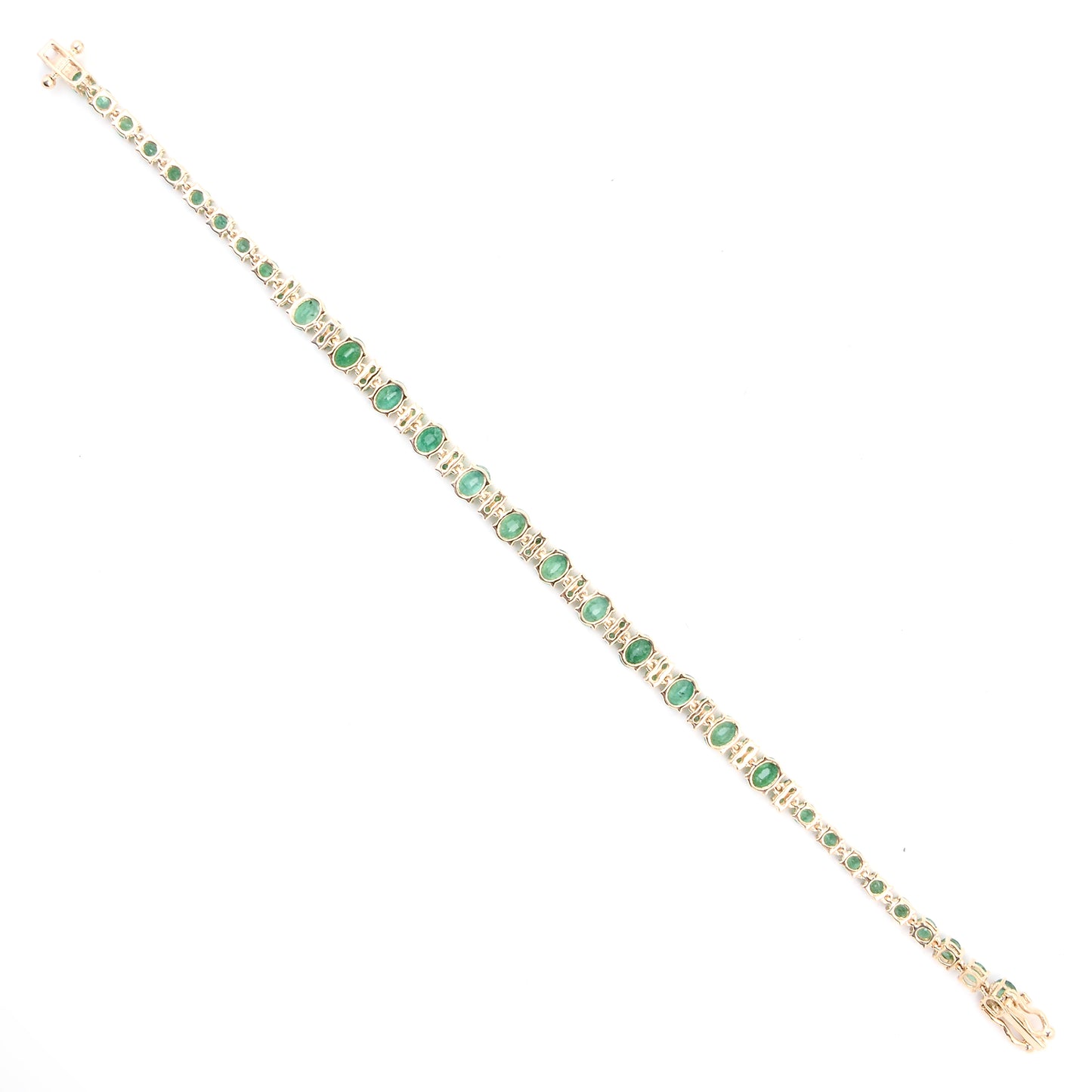 6.48 Ct Oval Emerald 14K Gold Bracelet