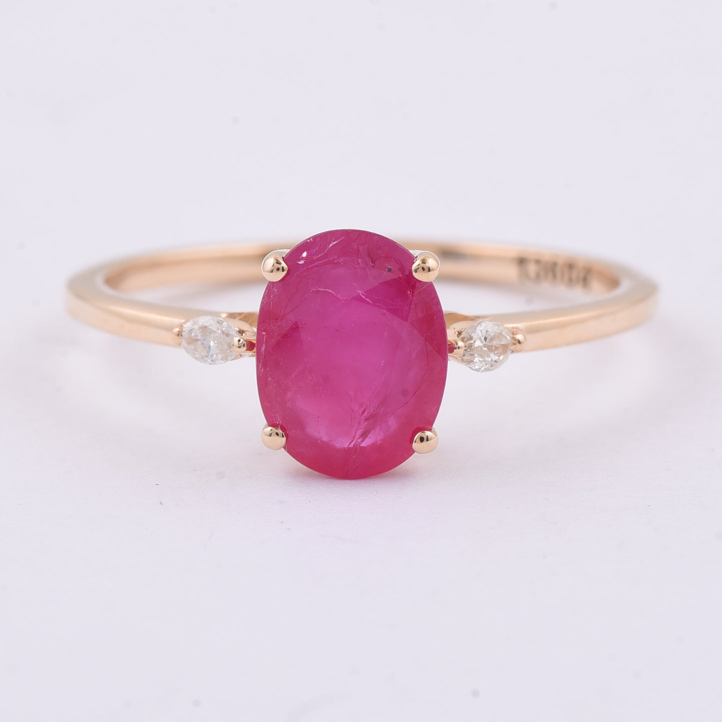 1.44 Ct Oval Natural Ruby 14K Gold Ring