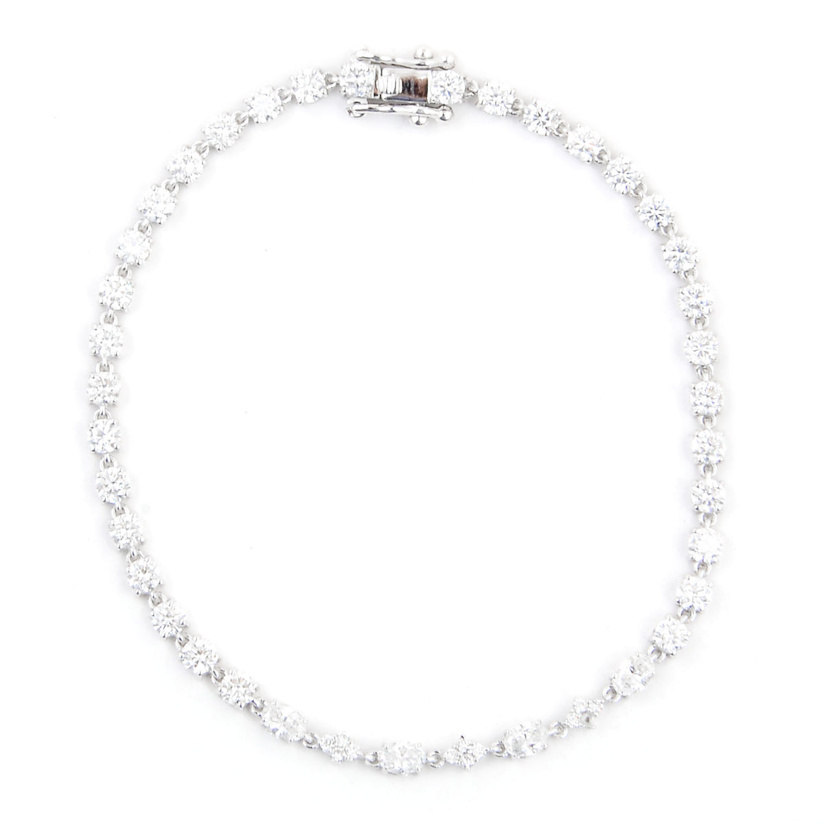 3.97 Ct Oval Lab Grown Diamond 14K Gold Bracelet