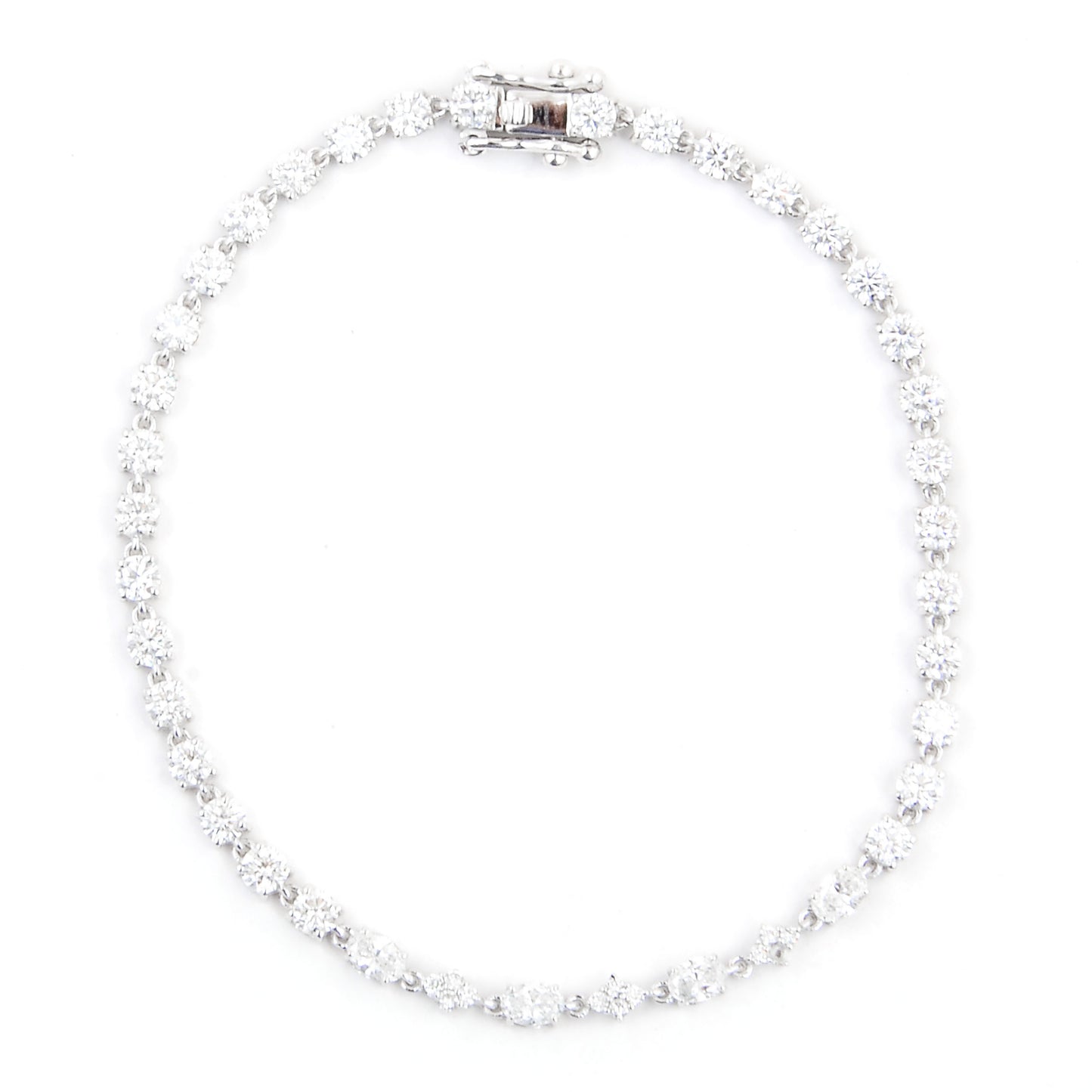 3.97 Ct Oval Lab Grown Diamond 14K Gold Bracelet