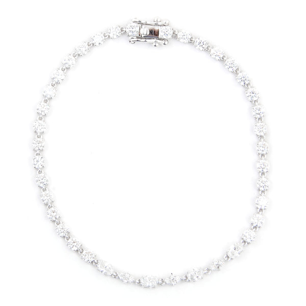 3.97 Ct Oval Lab Grown Diamond 14K Gold Bracelet