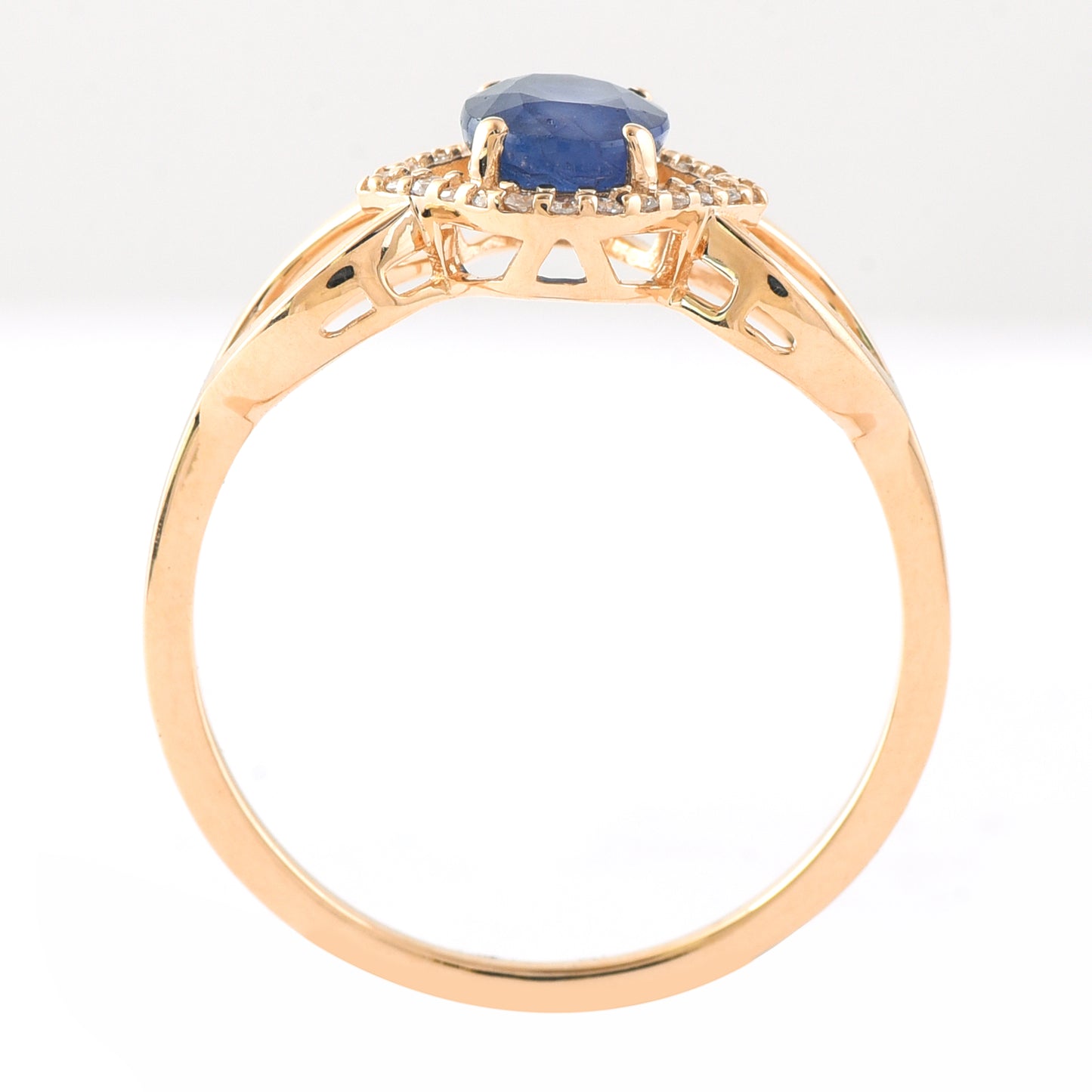 1.11 Ct Oval Mixed Cut Natural Sapphire 14K Gold Ring