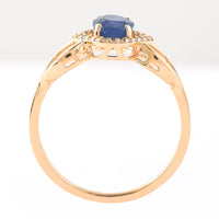 1.11 Ct Oval Mixed Cut Natural Sapphire 14K Gold Ring