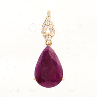 1.94 Ct Pear Ruby 14K Gold Pendant
