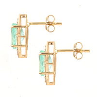 2.86 Ct Oval Emerald 14K Gold Earrings