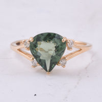 2.42 Ct Pear Natural Apatite 14K Gold Ring