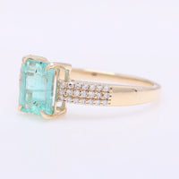 1.41 Ct Octagon Step Cut Natural Emerald 14K Gold Ring