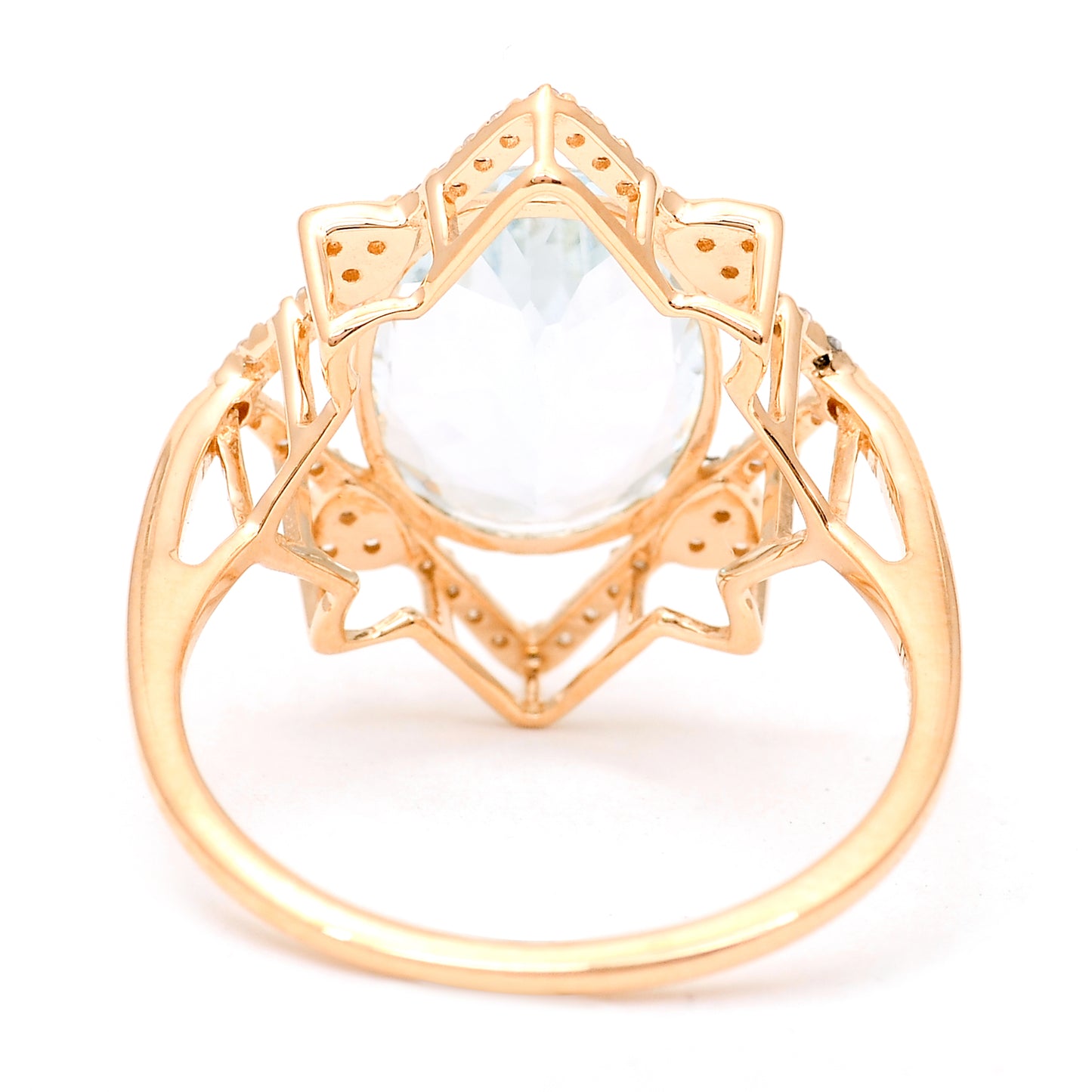 3.13 Ct Oval Natural Aquamarine 14K Gold Ring