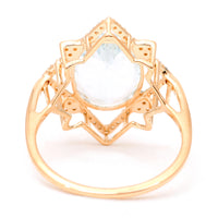 3.13 Ct Oval Natural Aquamarine 14K Gold Ring