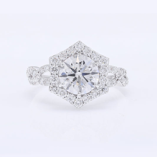 2.90 Carats Lab Grown Diamond 14K Gold Ring