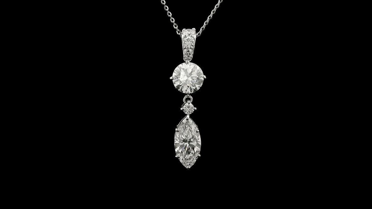 3.03 Carats Lab Grown Diamond 14K Gold Pendant
