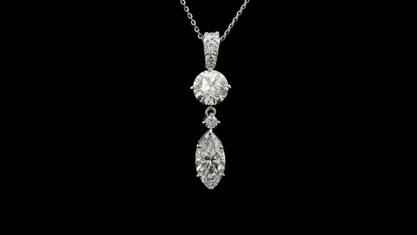 3.03 Carats Lab Grown Diamond 14K Gold Pendant