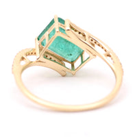 2.61 Ct Octagon Natural Emerald 14K Gold Ring
