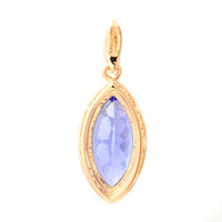 2.87 Ct Marquise Mixed Cut Natural Tanzanite 14K Gold Pendant