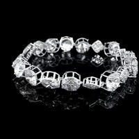 32.52 Ct Round Lab Grown Diamond 14K Gold Bracelet