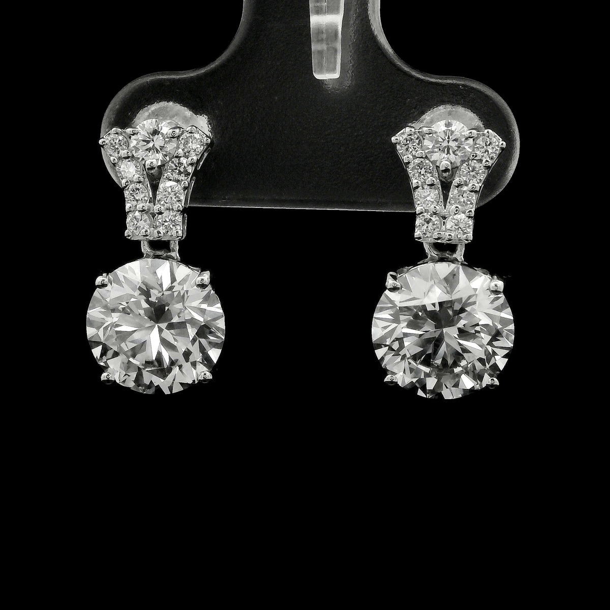 4.40 Ct Round Lab Grown Diamond 14K Gold Earrings