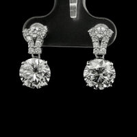 4.40 Ct Round Lab Grown Diamond 14K Gold Earrings