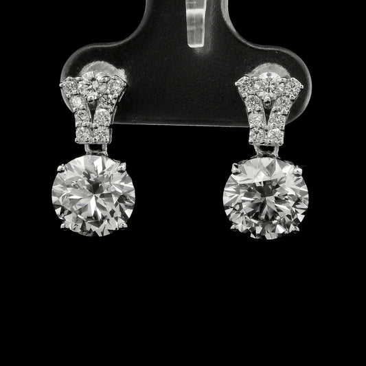 4.40 Ct Round Lab Grown Diamond 14K Gold Earrings