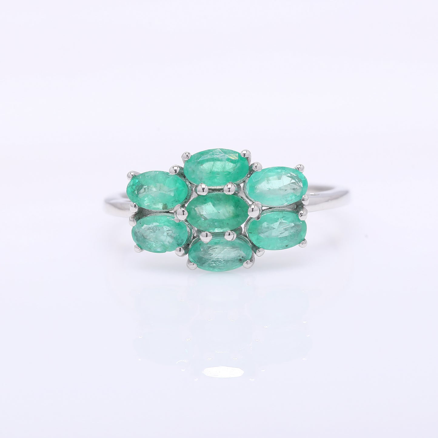 1.55 Ct Oval Mixed Cut Natural Emerald 950 Platinum Ring