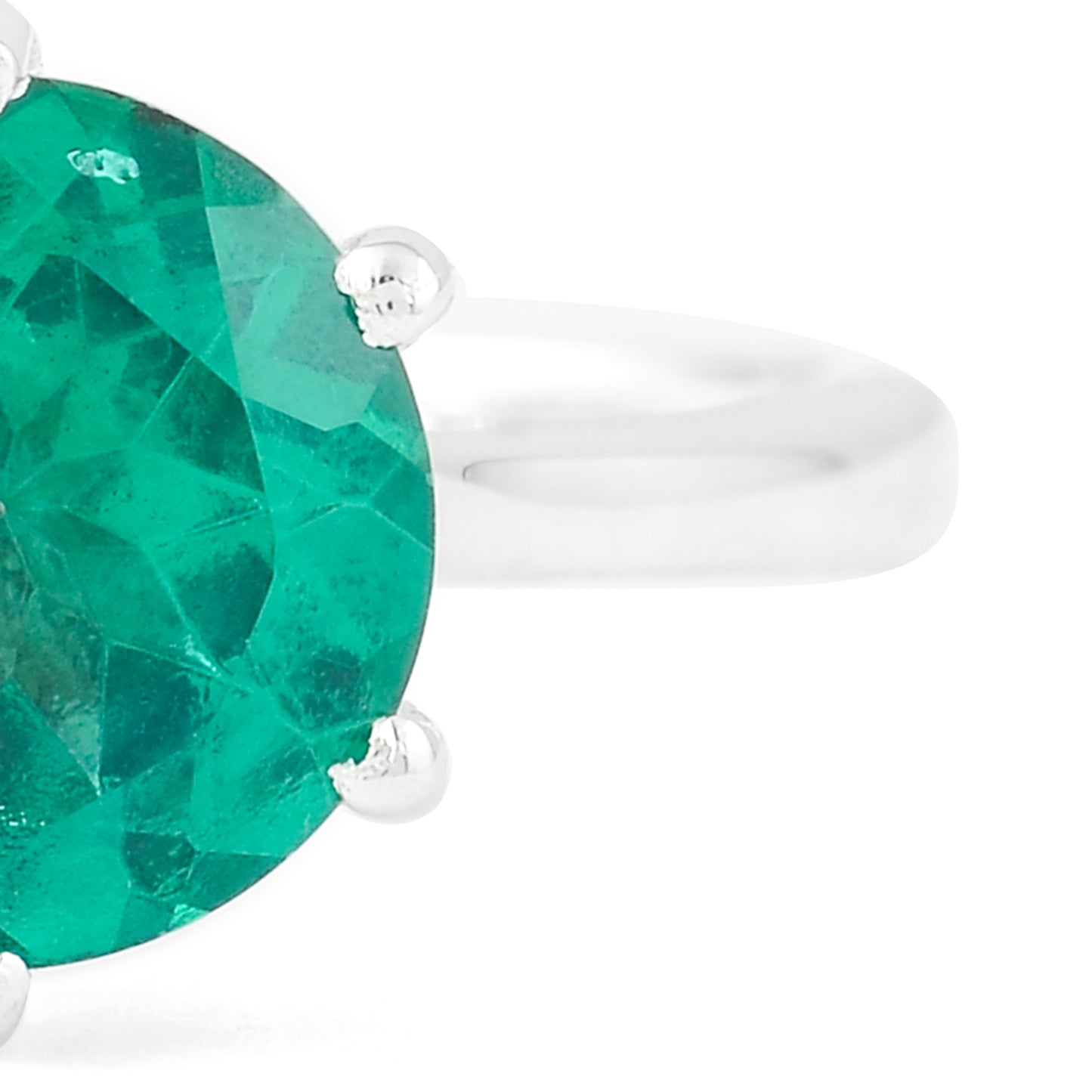 2.95 Ct Round Green Topaz 925 Sterling Silver Ring