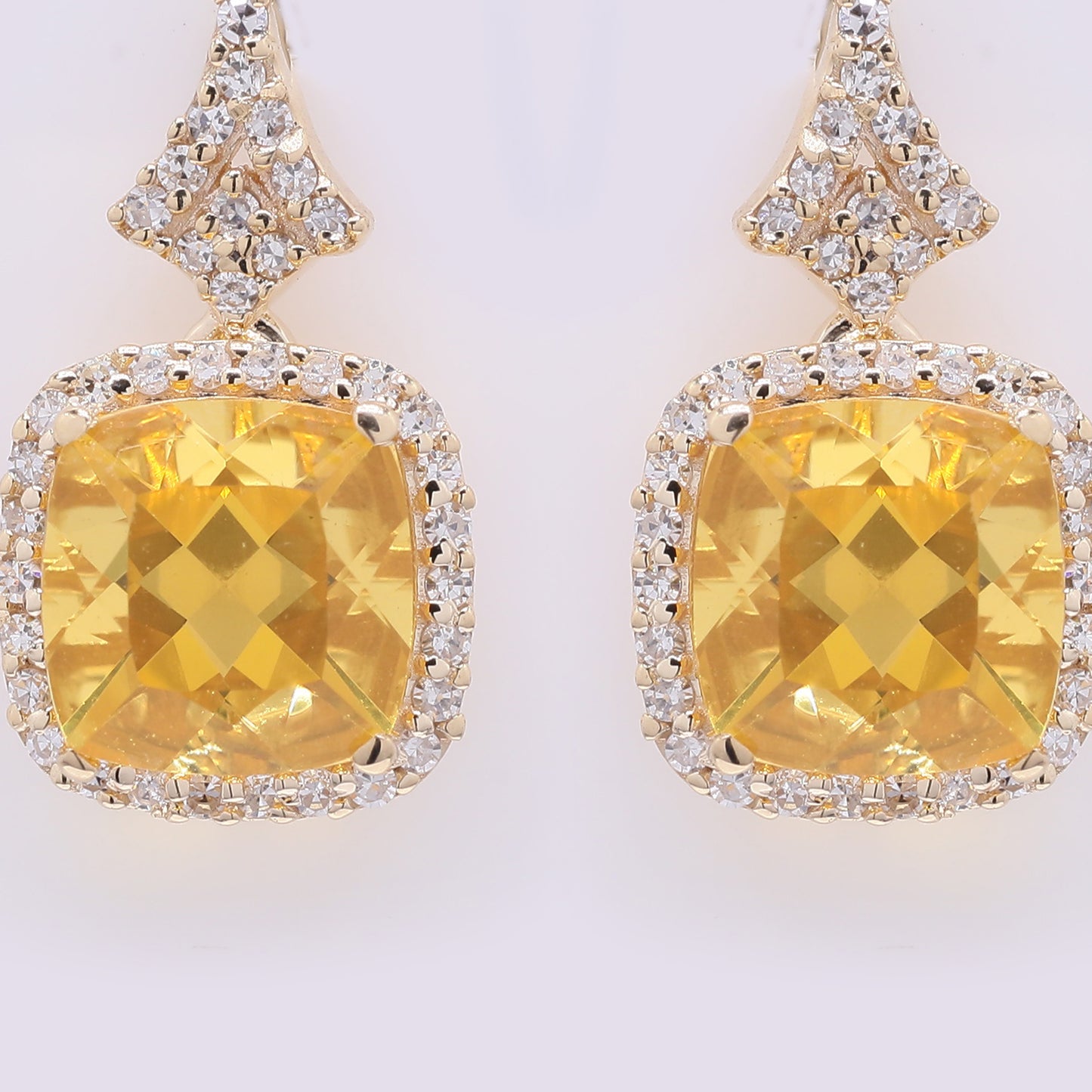 2.03 Ct Cushion Mixed Cut Natural Fire Opal 14K Gold Earrings