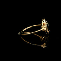 1.02 Ct Pear Mixed Cut Lab Grown Sapphire 14K Gold Ring
