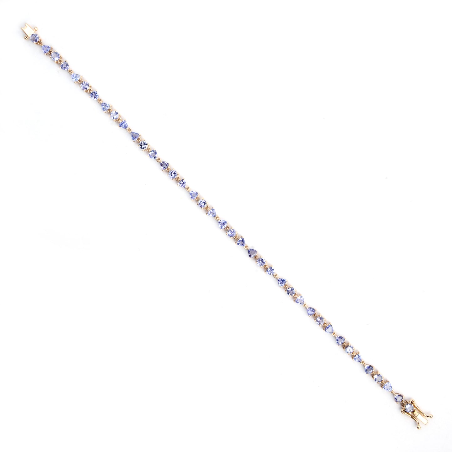 3.66 Ct Trillion Tanzanite 14K Gold Bracelet