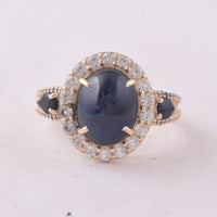6.30 Ct Oval Sapphire 9K Gold Ring