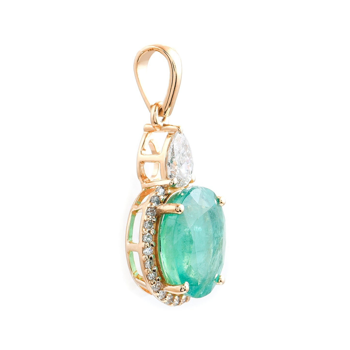 2.08 Ct Oval Emerald 14K Gold Pendant