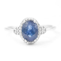 1.78 Ct Oval Mixed Cut Natural Sapphire 950 Platinum Ring