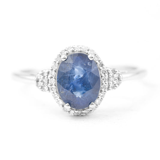 1.78 Ct Oval Mixed Cut Natural Sapphire 950 Platinum Ring