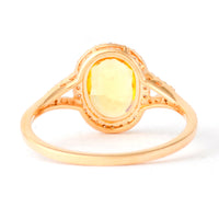 1.35 Ct Oval Mixed Cut Natural Yellow Sapphire 14K Gold Ring