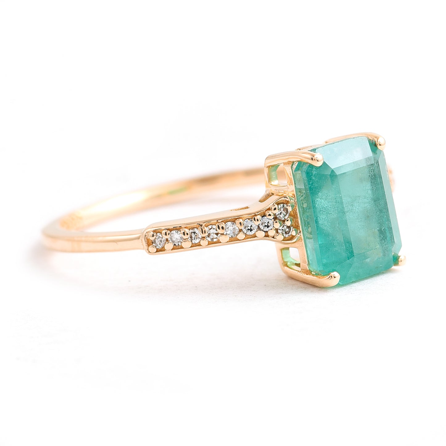 1.68 Ct Octagon Emerald 14K Gold Ring