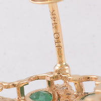 2.81 Ct Round Emerald 14K Gold Earrings