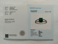 1.14 Ct Octagon Step Cut Natural Emerald 950 Platinum Ring