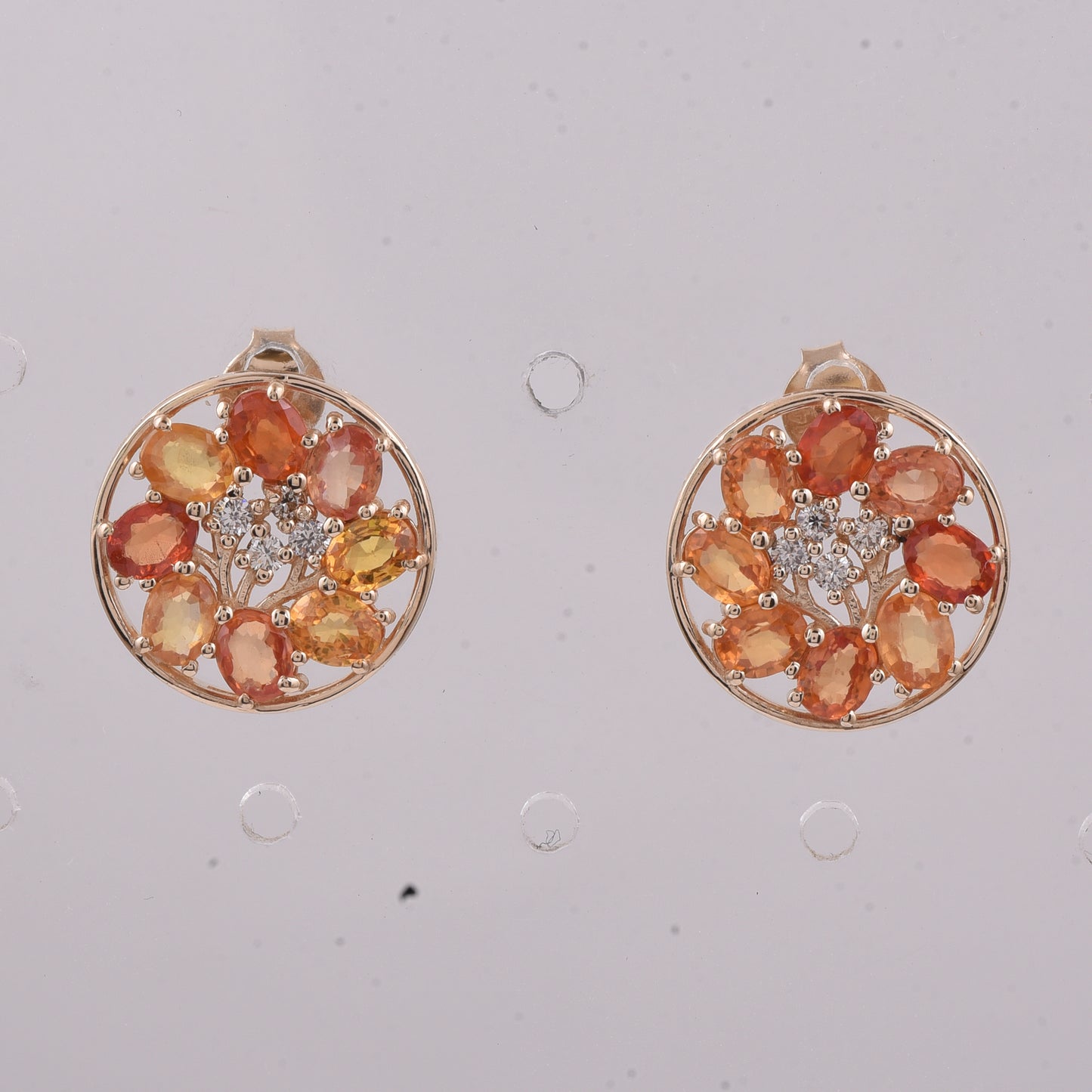 3.48 Ct Oval Natural Multi-Coloured Sapphire 14K Gold Earrings