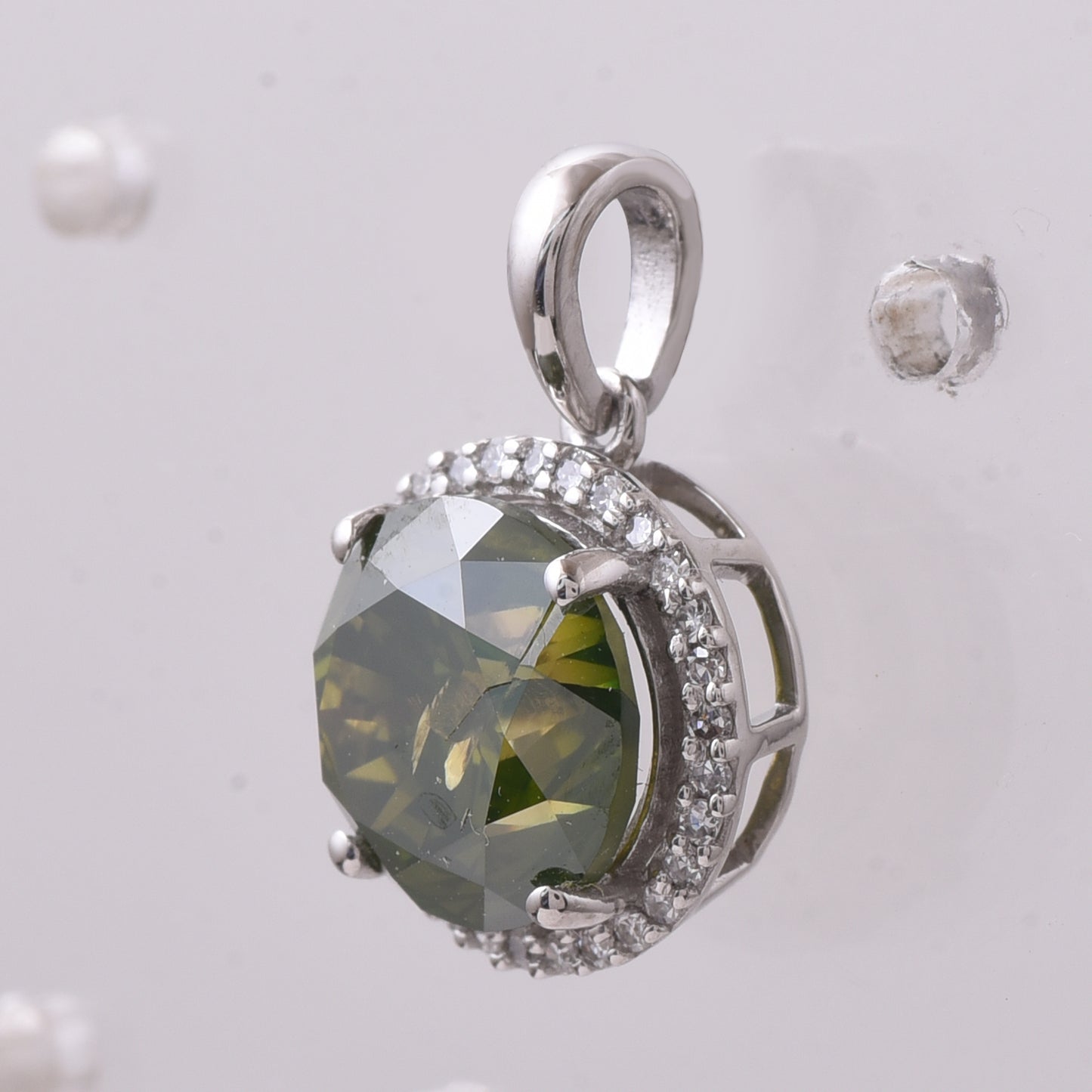 3.10 Ct Round Brown Diamond 950 Platinum Pendant