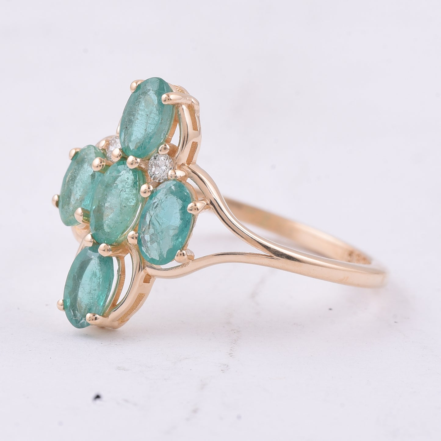1.12 Ct Oval Natural Emerald 14K Gold Ring