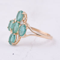 1.12 Ct Oval Natural Emerald 14K Gold Ring