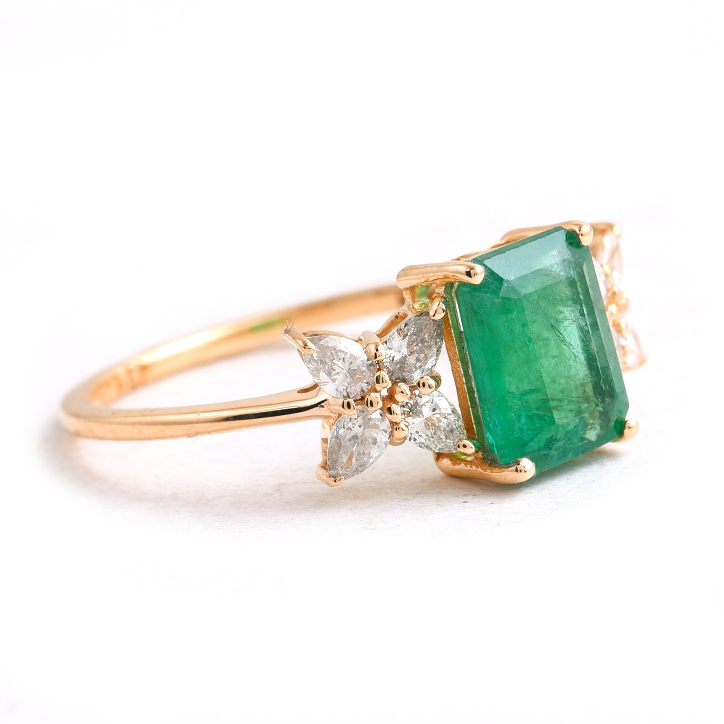 2.26 Ct Octagon Emerald 14K Gold Ring