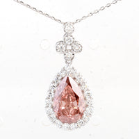 3.68 Carats Pink Lab Grown Diamond 14K Gold Pendant